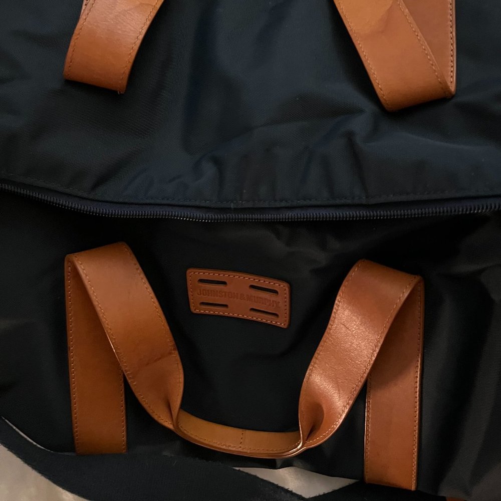 Vintage Johnston & Murphy Leather and Canvas Duffle